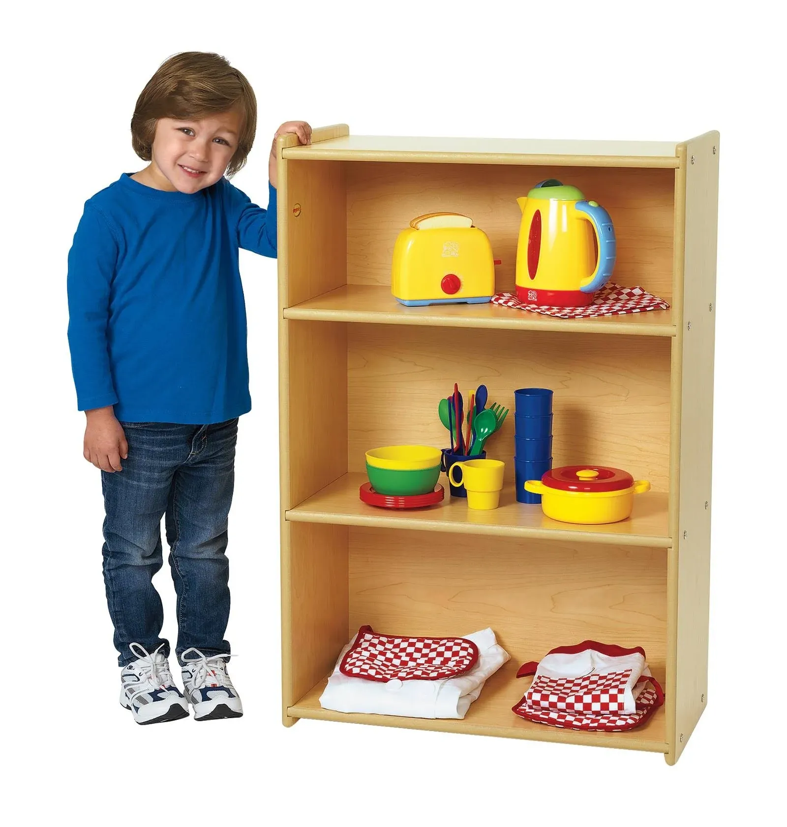 Narrow Bookcase 3-Shelf Kids/Toddler Bookshelf Toy Organizer Storage Shelves US