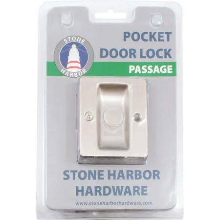 Premium Square Pocket Door Lock, Passage (Hall/Closet) Latch, Clear Pack, Polished Chrome by Stone Harbor Hardware