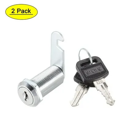 Uxcell Cam Lock 35mm Cylinder Long Fit Max 1-1/2-inch Panel Keyed Different 2Pcs