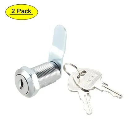 Uxcell Cam Locks 30mm Cylinder Long Fit on Max 7/8-inch Panel Keyed Different 2Pcs