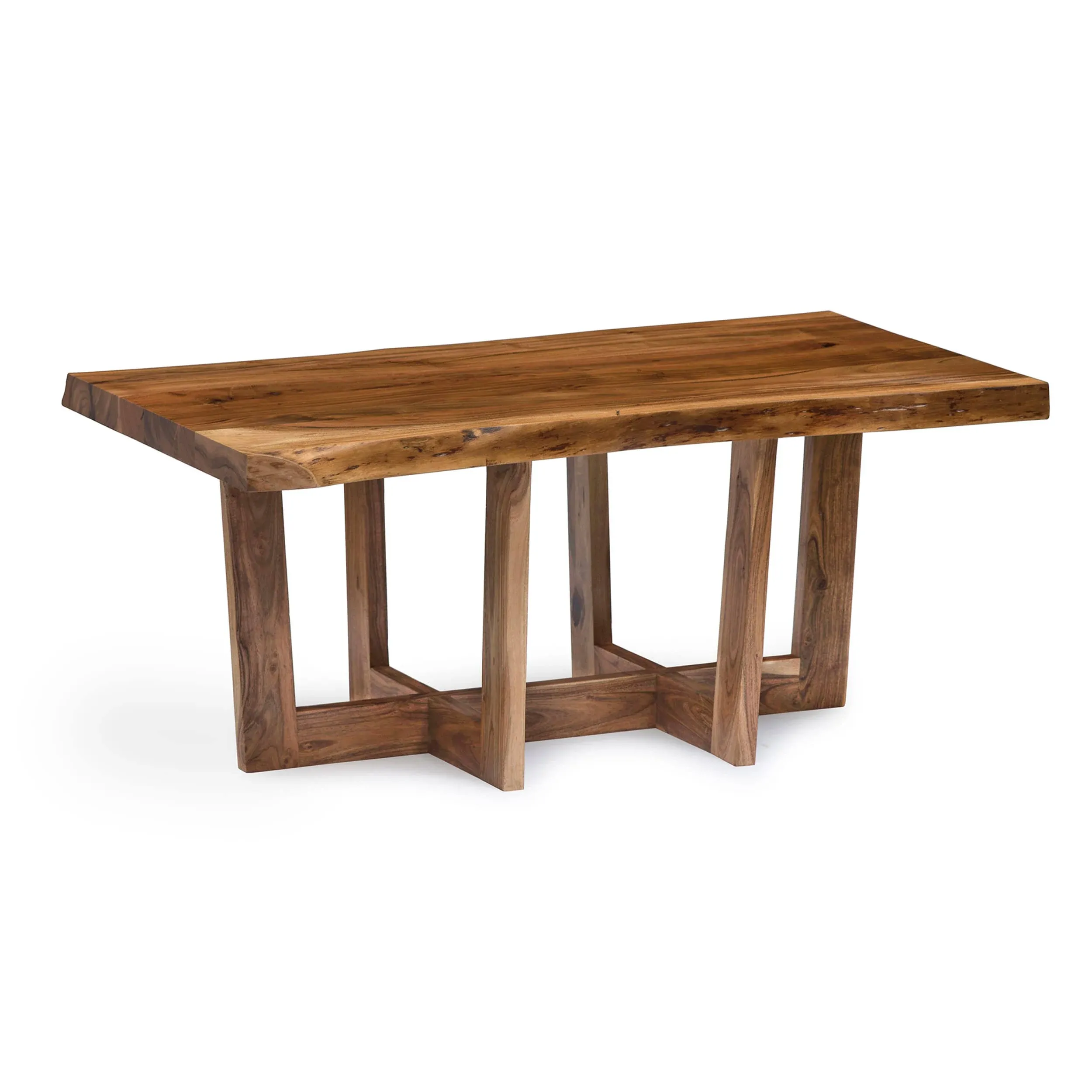 Alaterre Furniture Berkshire Live Edge Solid Wood 42 inch Coffee Table, Natural