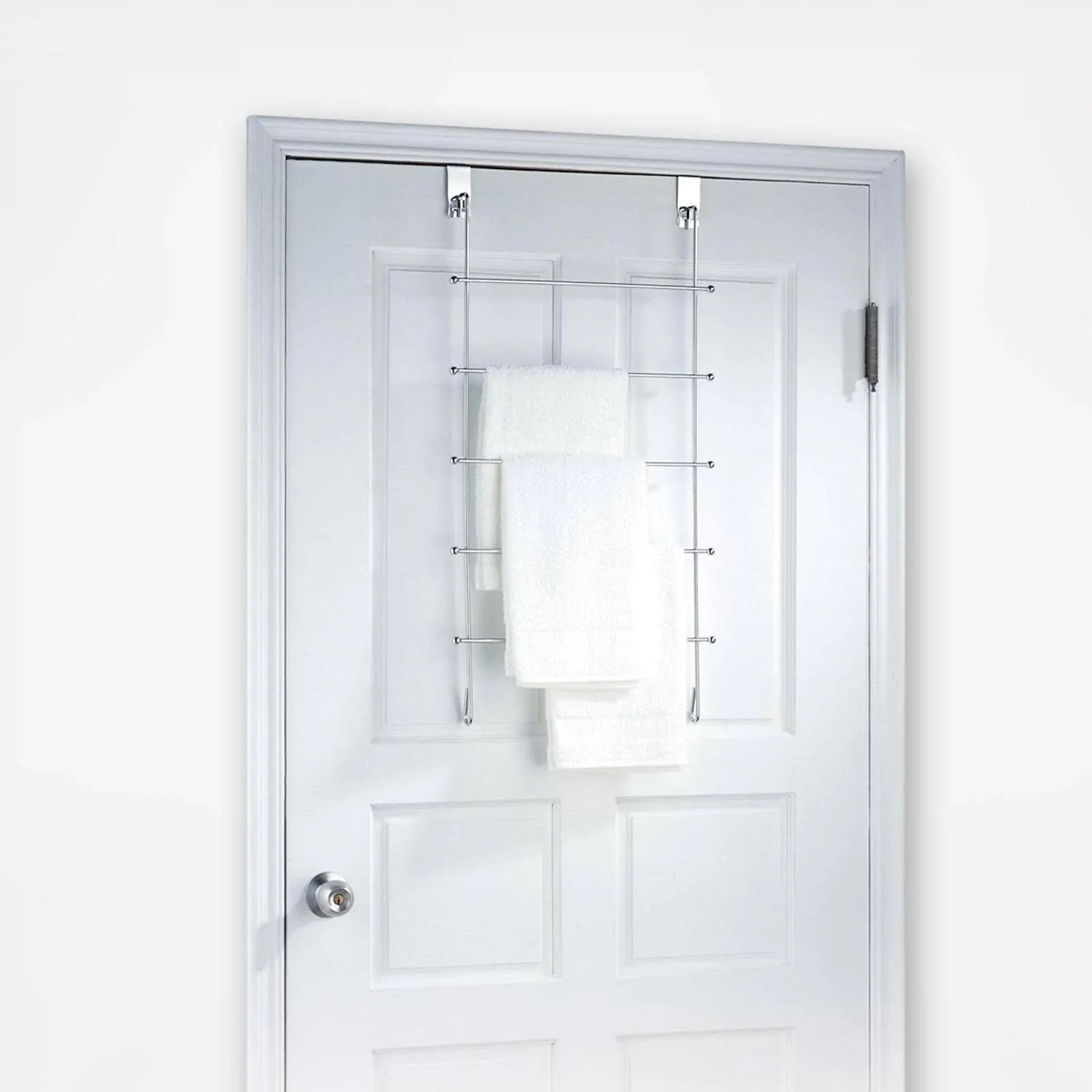 Over The Door Chrome Hanging Towel Rack (1762W-1)