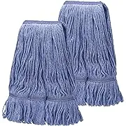 2Pack Mop Head Replacement，Cleaning Heavy Duty Mop Head Commercial Replacement,General Cleaning Mop Heavy Duty Commercial Replacement, Wet Industrial Blue Cotton Looped End String Head Refill (Blue)2Pack Mop Head Replacement，Cleaning Heavy Duty Mop Head 