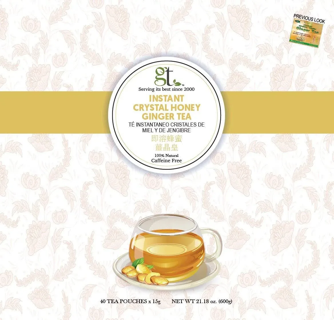 Instant Crystal Honey Ginger Tea 40 Bags