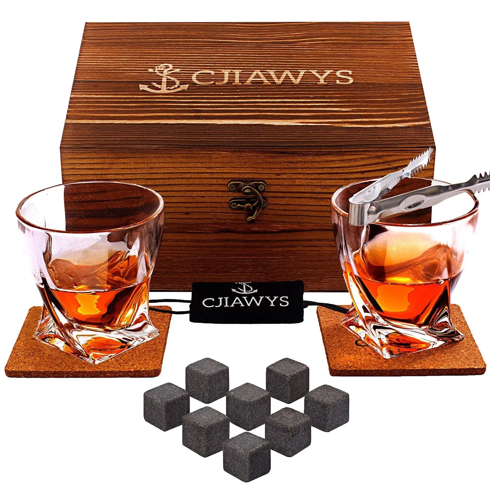 Whiskey Stones Gift Set, Birthday Gifts for Men Dad, Anniversary Wedding Gifts for Him Husband Boyfriend Grandpa Brother Boss, Unique Whiskey Gifts for Christmas Birthday Holiday