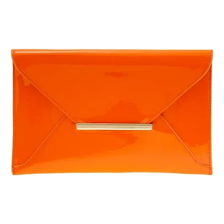 JNB Faux Patent Leather Envelope Candy Clutch Bag