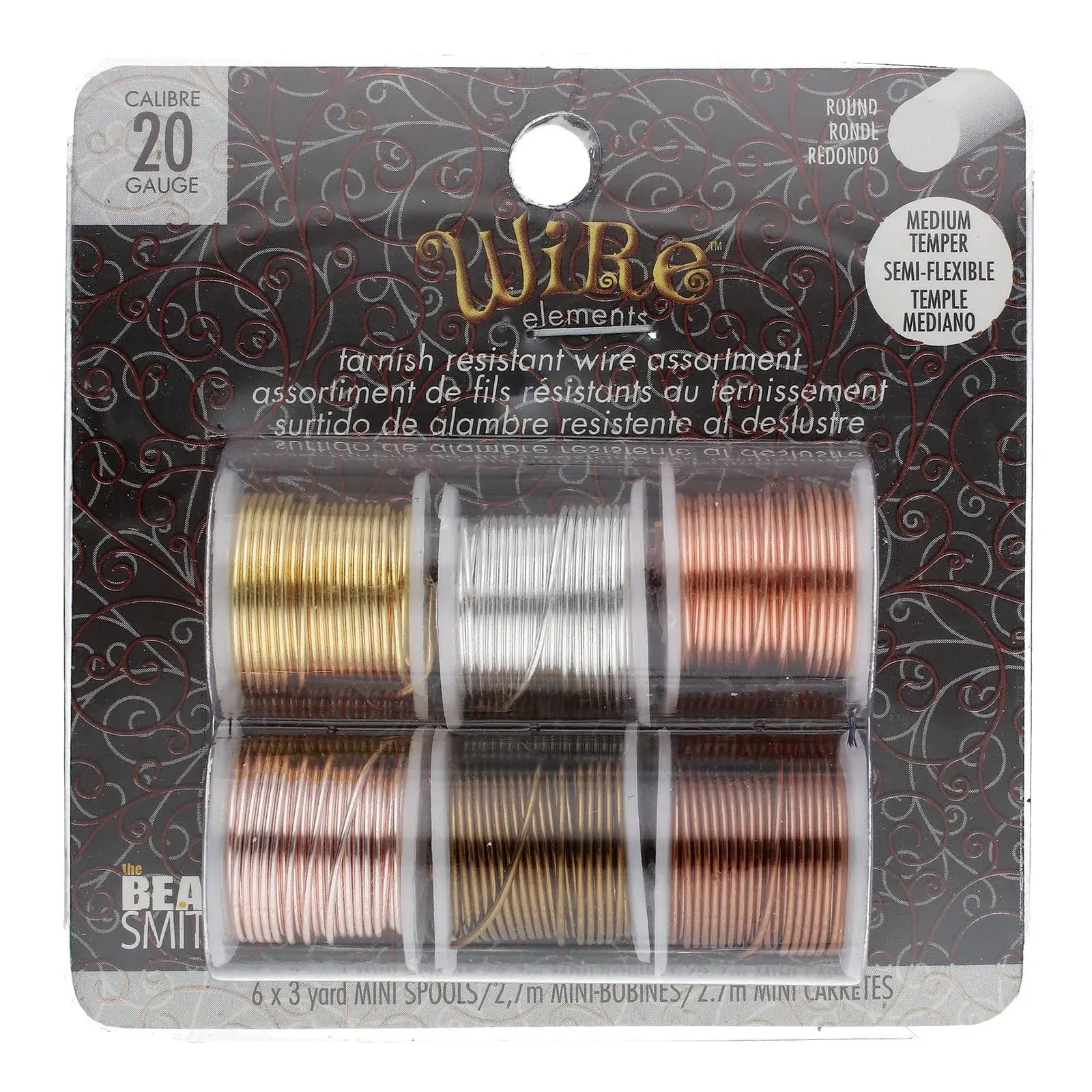 Wire Elements Gold 20 Gauge Assorted Metals 6 Spools - Jewelry Wire - Beads & Jewelry Making