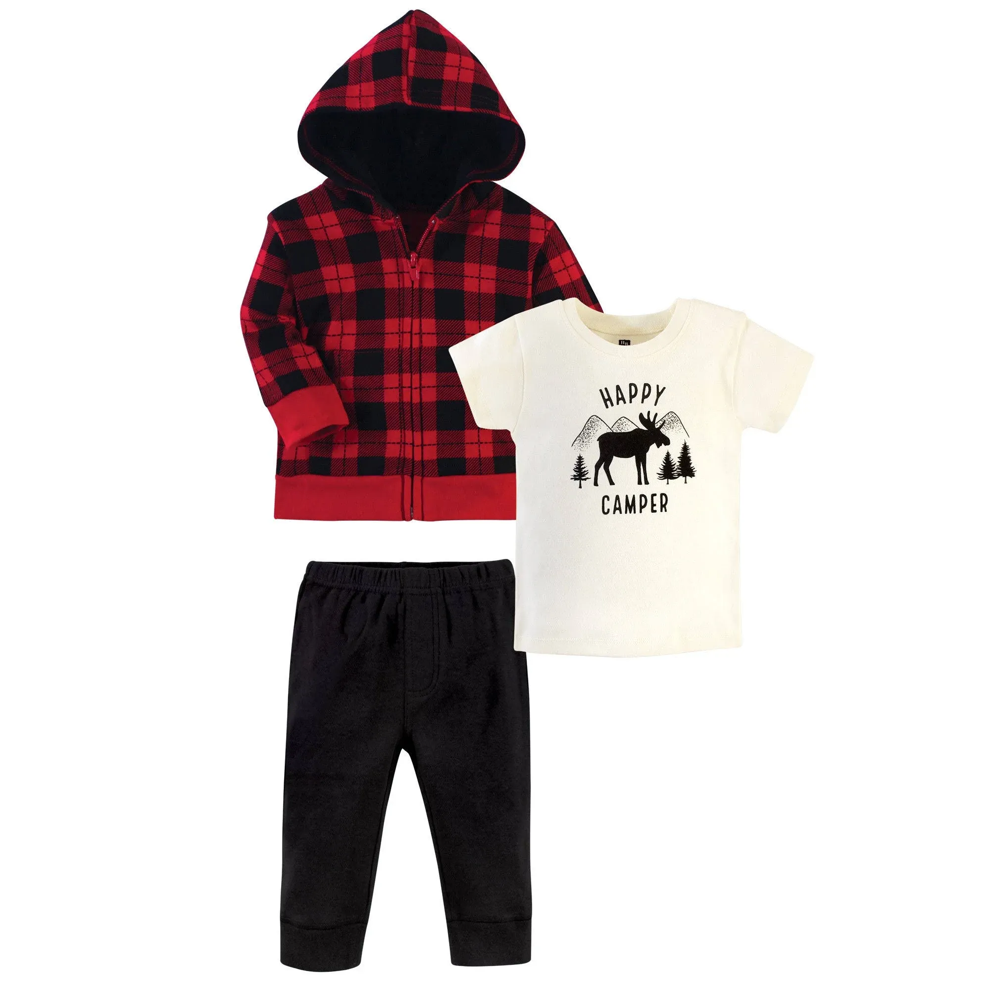 Hudson Baby Cotton Hoodie, Bodysuit or Tee Top and Pant Set