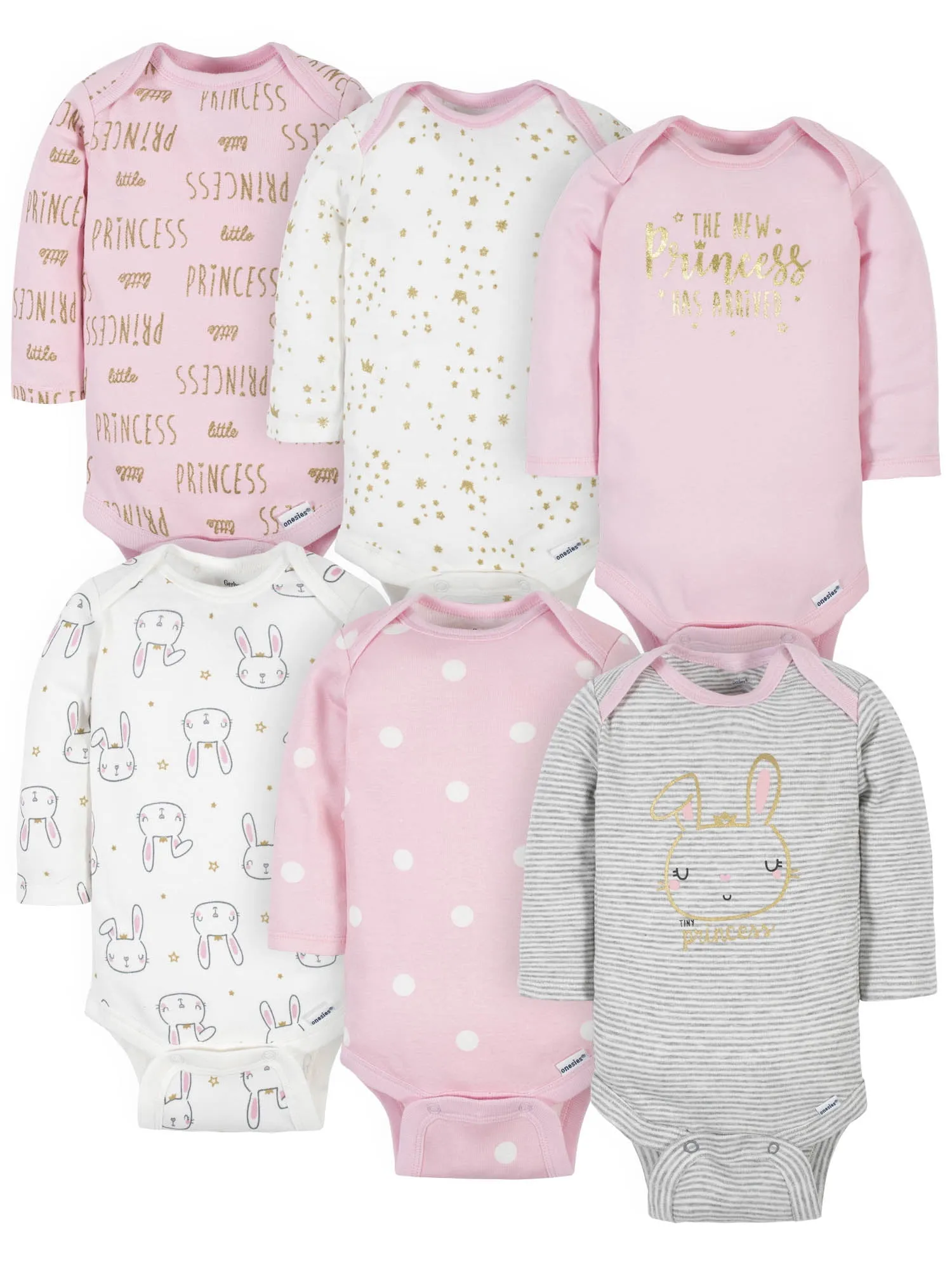 Gerber Baby Girls' Long Sleeve Onesies Bodysuits