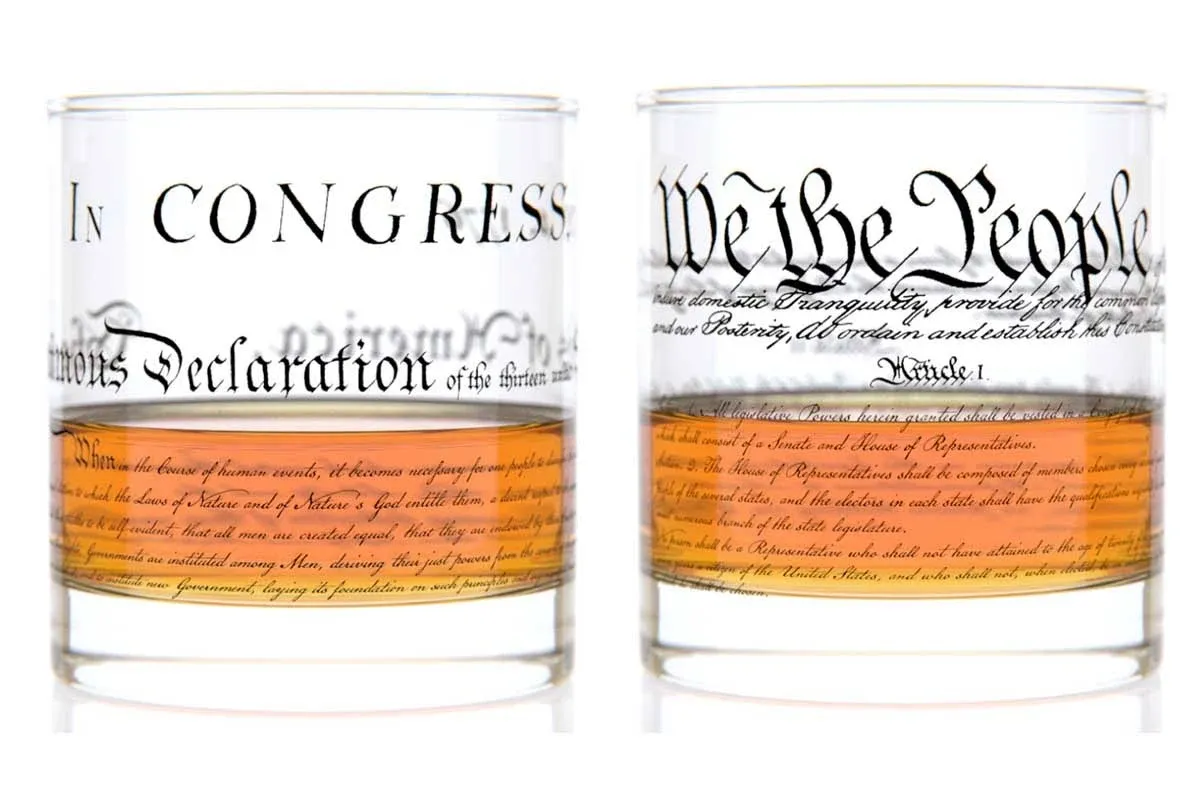 Well Told Constitution and Declaration Rocks Glass Pair