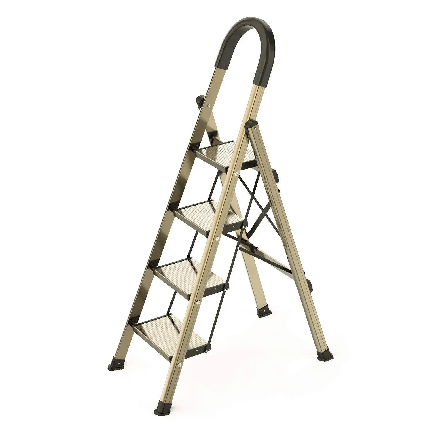 Lightweight Aluminum 4 Step Ladder Folding Step Stool Stepladders With Antislip 