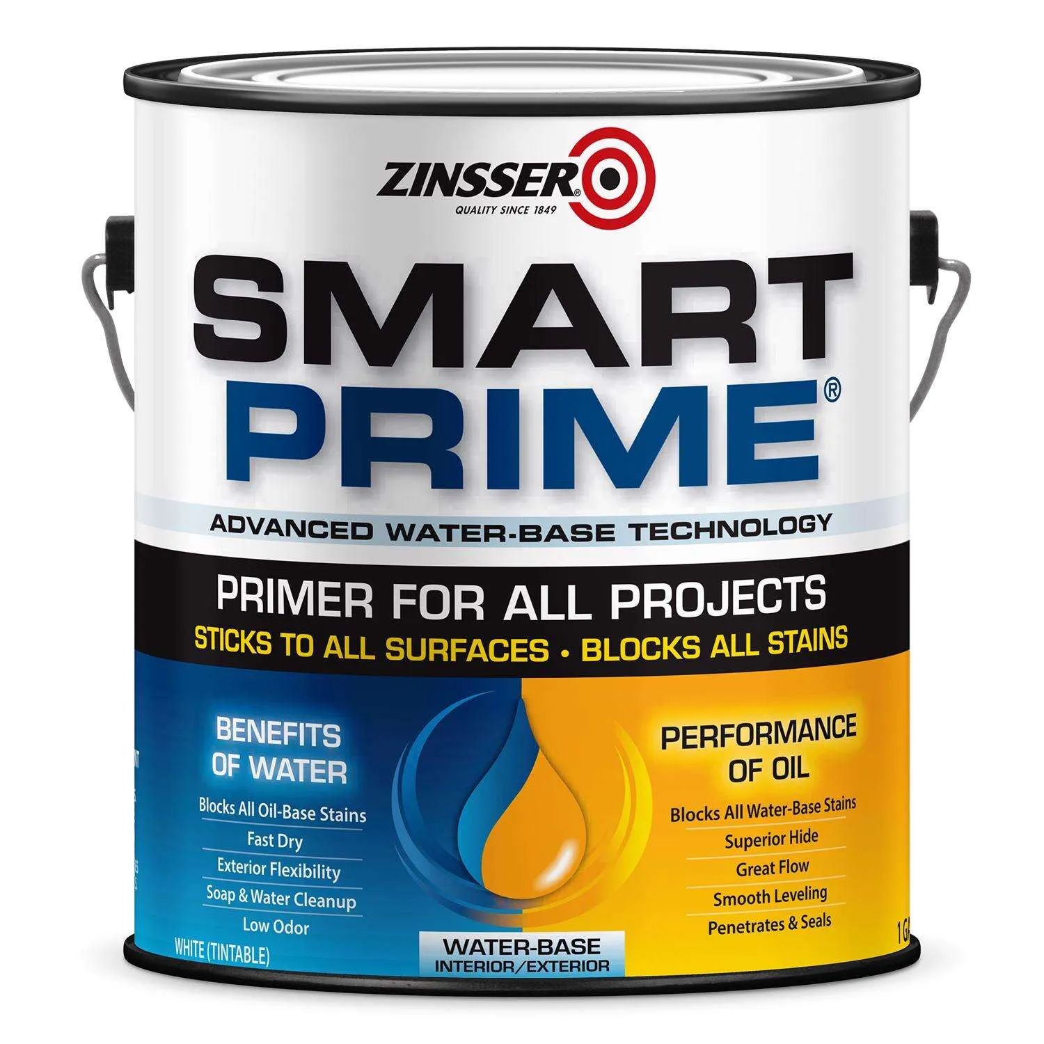 Zinsser Smart Prime Water-Base Interior/Exterior Stain Blocking Primer