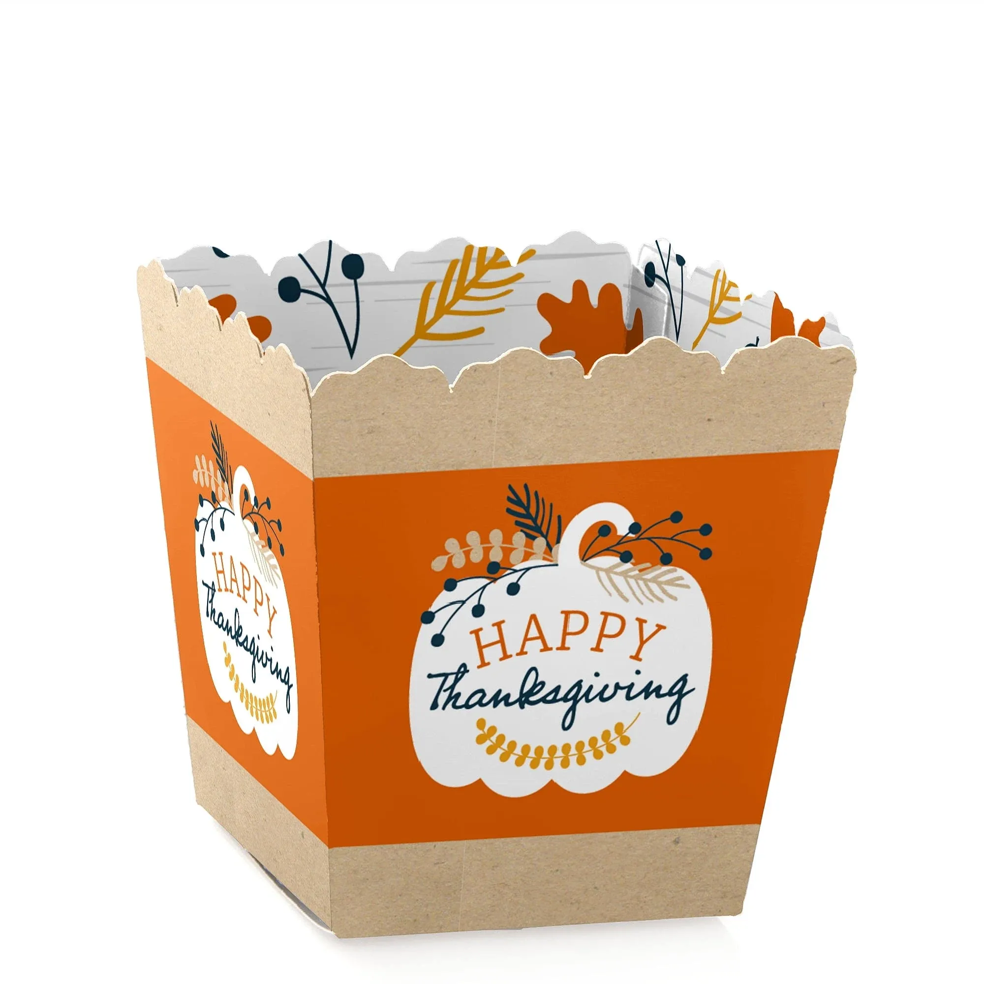 Happy Thanksgiving - Party Mini Favor Boxes - Fall Harvest Party Treat Candy Boxes - Set of 12