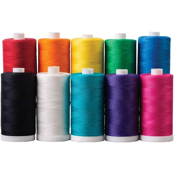 Connecting Threads 100% Cotton Thread Sets - 1200 Yard Spools (Set of 10 - Crayon Box)