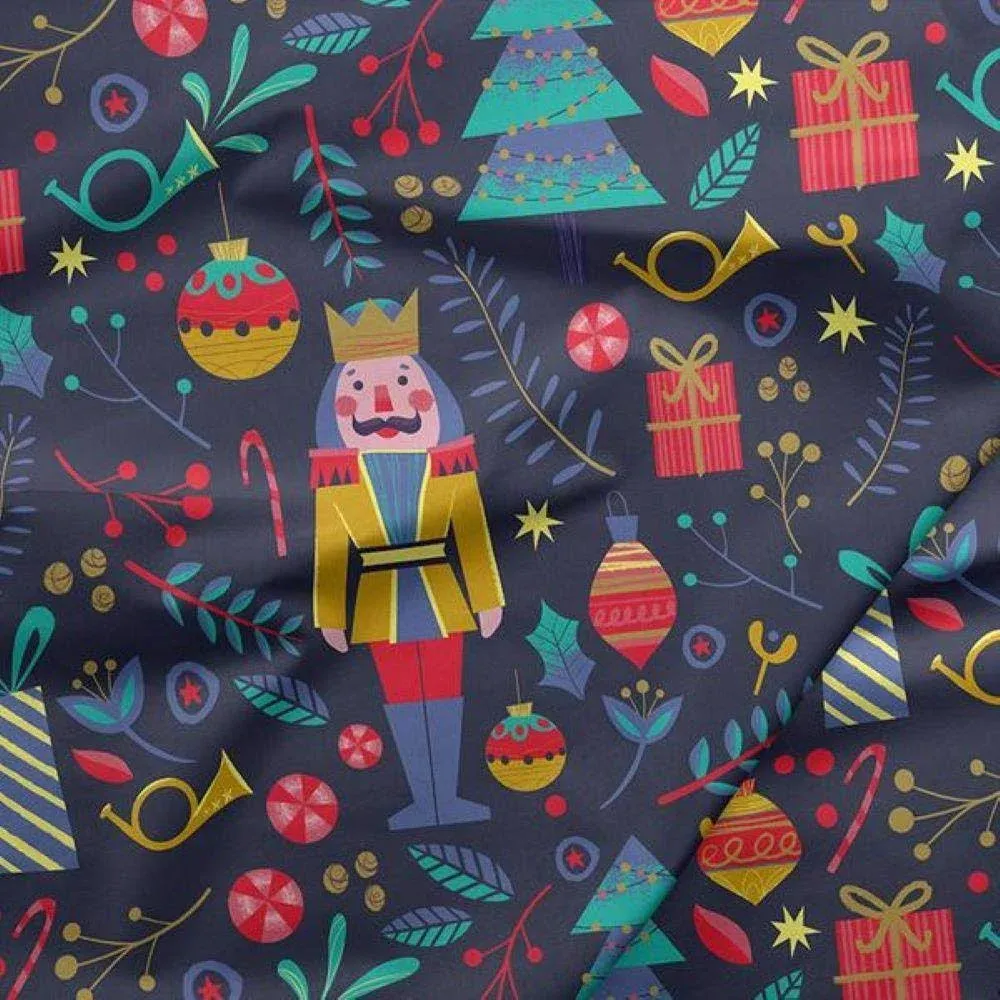 Night of the Nutcracker Gold Metallic - Paintbrush Studio Cotton Fabric