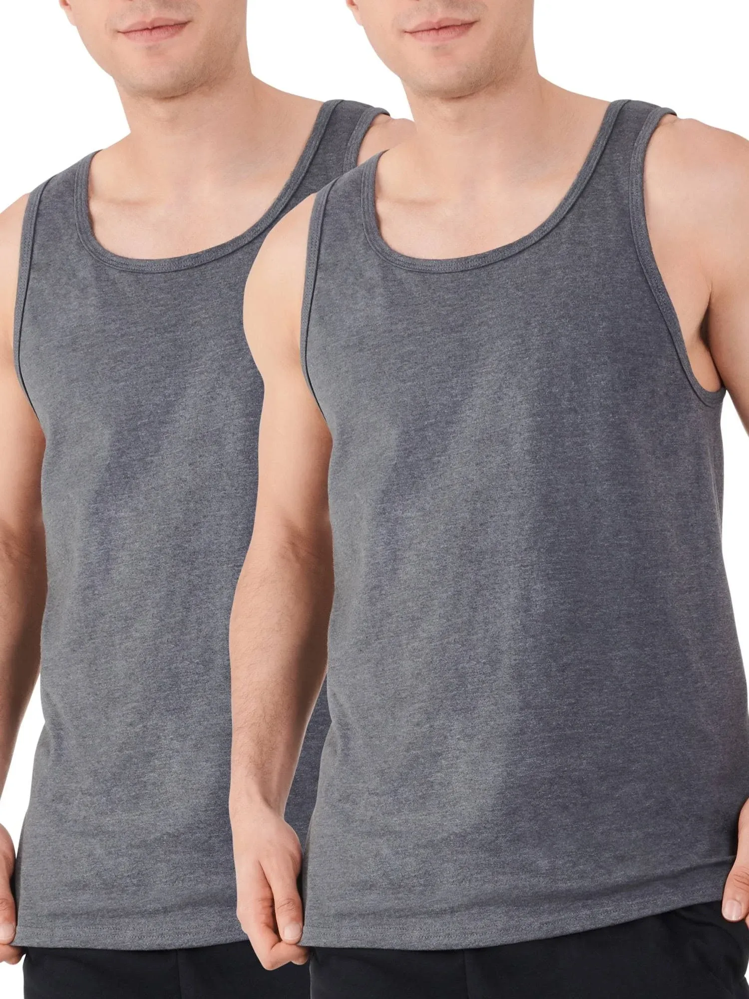 Fruit of The Loom Men's Eversoft Tank Tops, 2 Pack, Sizes S-4xl, Gray