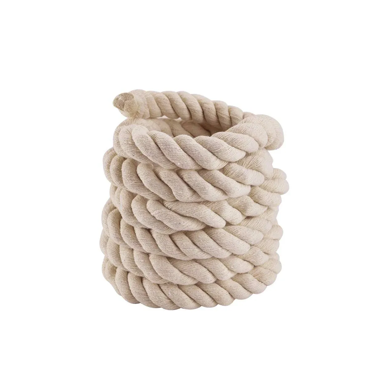 10ft Natural Twisted Cotton Rope Strong Triplestrand Rope For Sports Crafts Indo