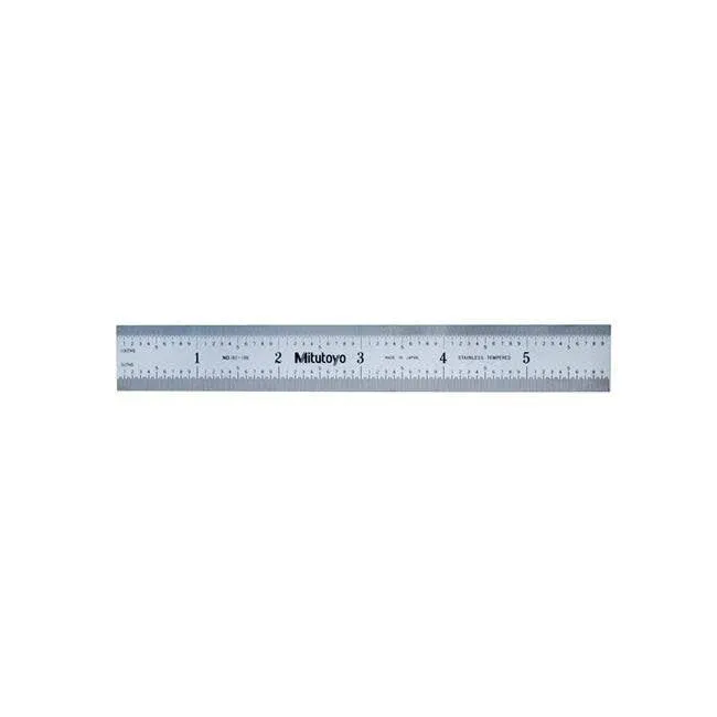 Mitutoyo® 182-106 - Series 182™ 6&quot; (150 mm) SAE/Metric Stainless Steel Wide Rigid Ruler