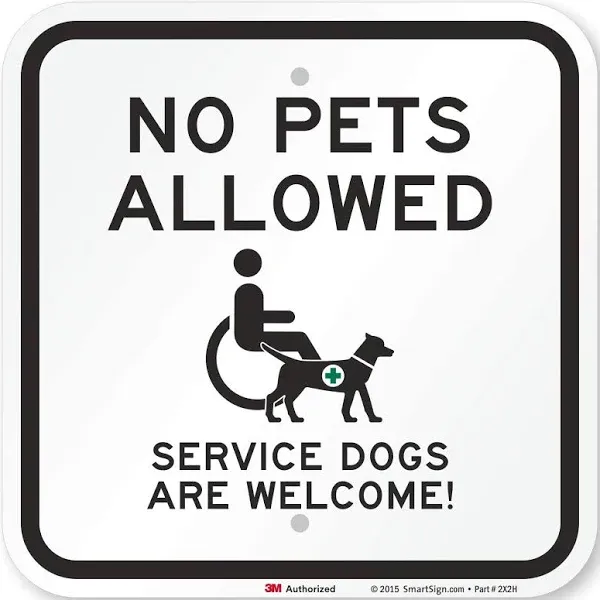 Interstate SignWays No Pets Allowed / Service Dogs Welcome Sign