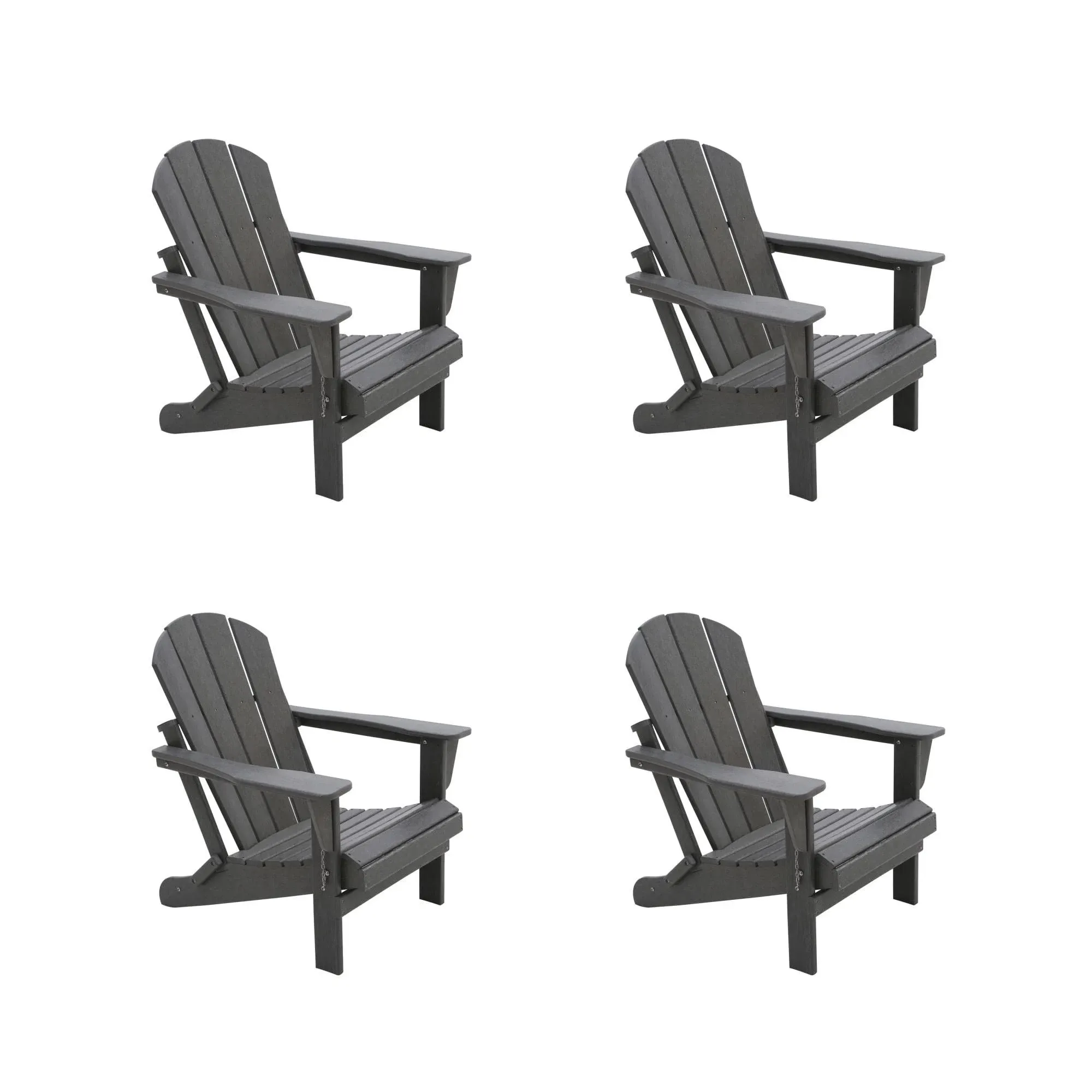 Polytrends Outdoor Patio Folding Adirondack Chair