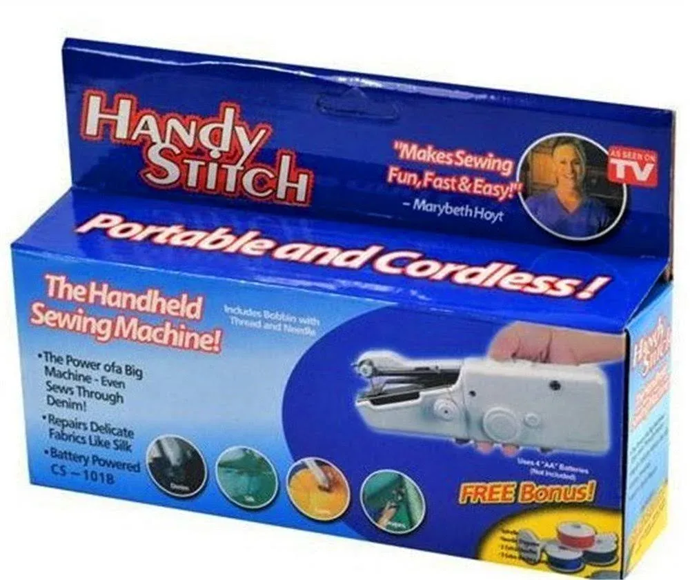 Handy Stitch Handheld Sewing Machine As Seen On Tv - Portable Craft Sewing Machine Cordless Quick Stitch Tool for Fabric, Clothing, Kids Cloth, Home Travel Use