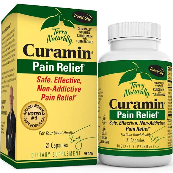 Terry Naturally
           Curamin® Travel-Size -- 21 Capsules
        
        
        
        
        
          
          SKU #: 367703102104
          
            Shipping Weight:
              0.11 lb
            
          
          
        