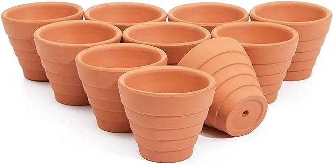 Mini Terra Cotta Clay Pots for Succulent, Cactus, Flower - 1.5 in (10 Pack)