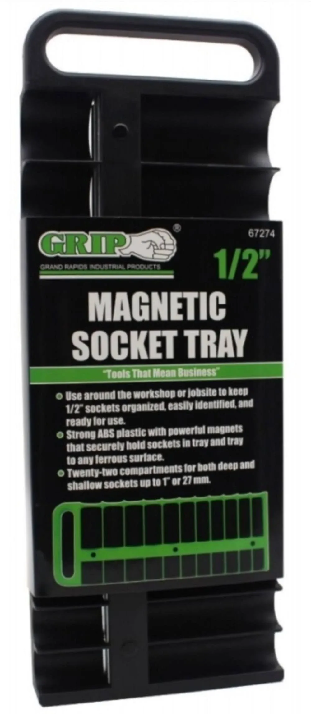 Grip On Tools 1/2" Magnetic Socket Tray