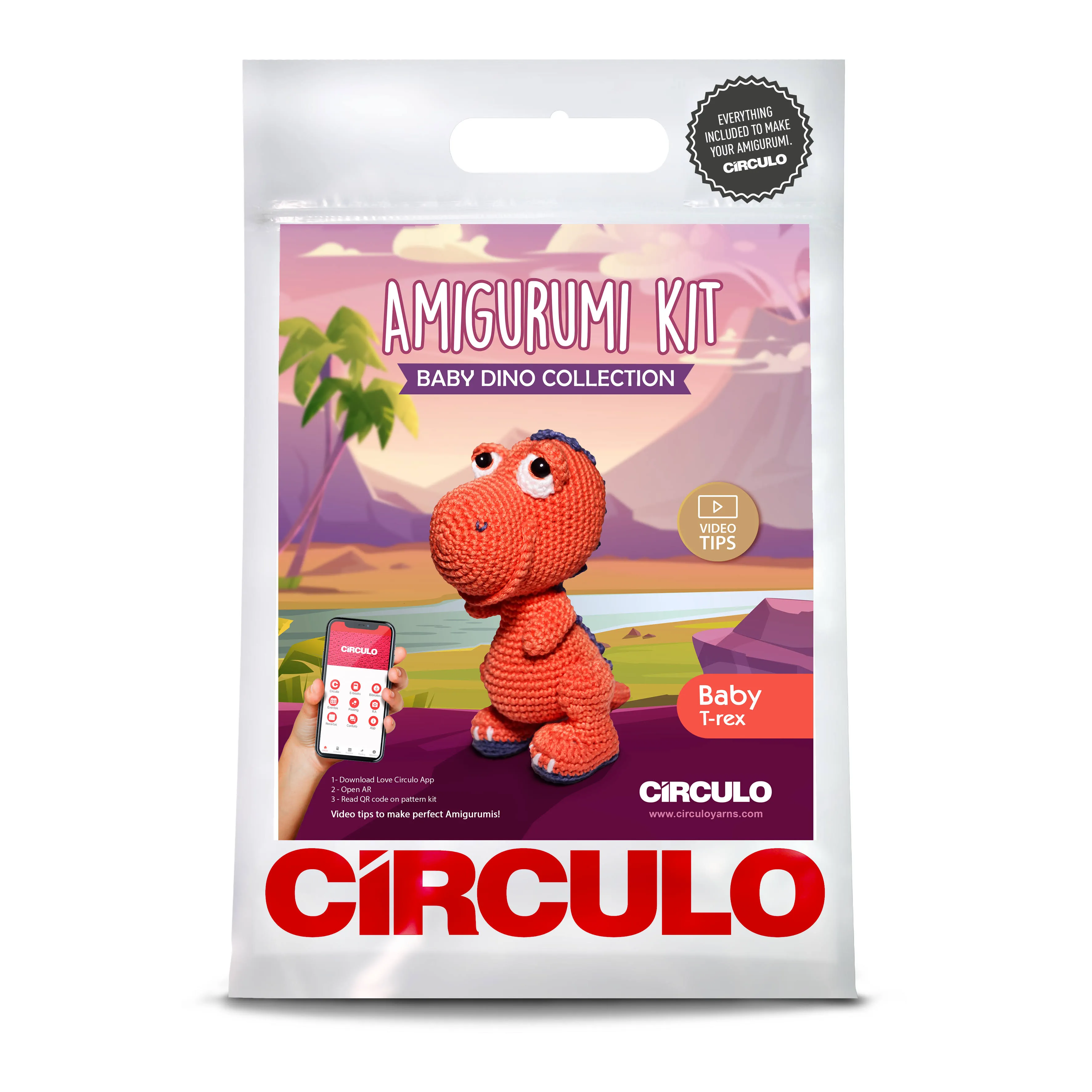 Amigurumi Kit Baby Dinos Collection - T-Rex by Circulo