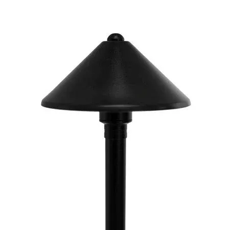 Volt Conehead 12V Black Brass Path Light (7" Shade, 25" Tall)