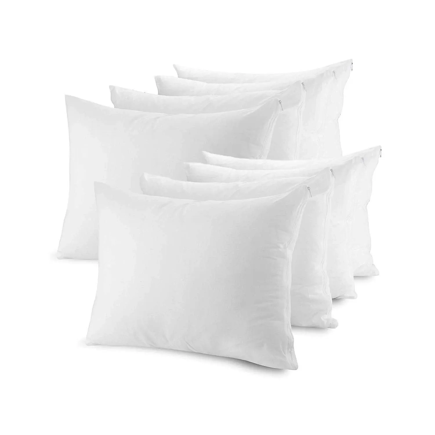 Mastertex Poly/Cotton Zippered Pillow Protectors 8 Pack Standard