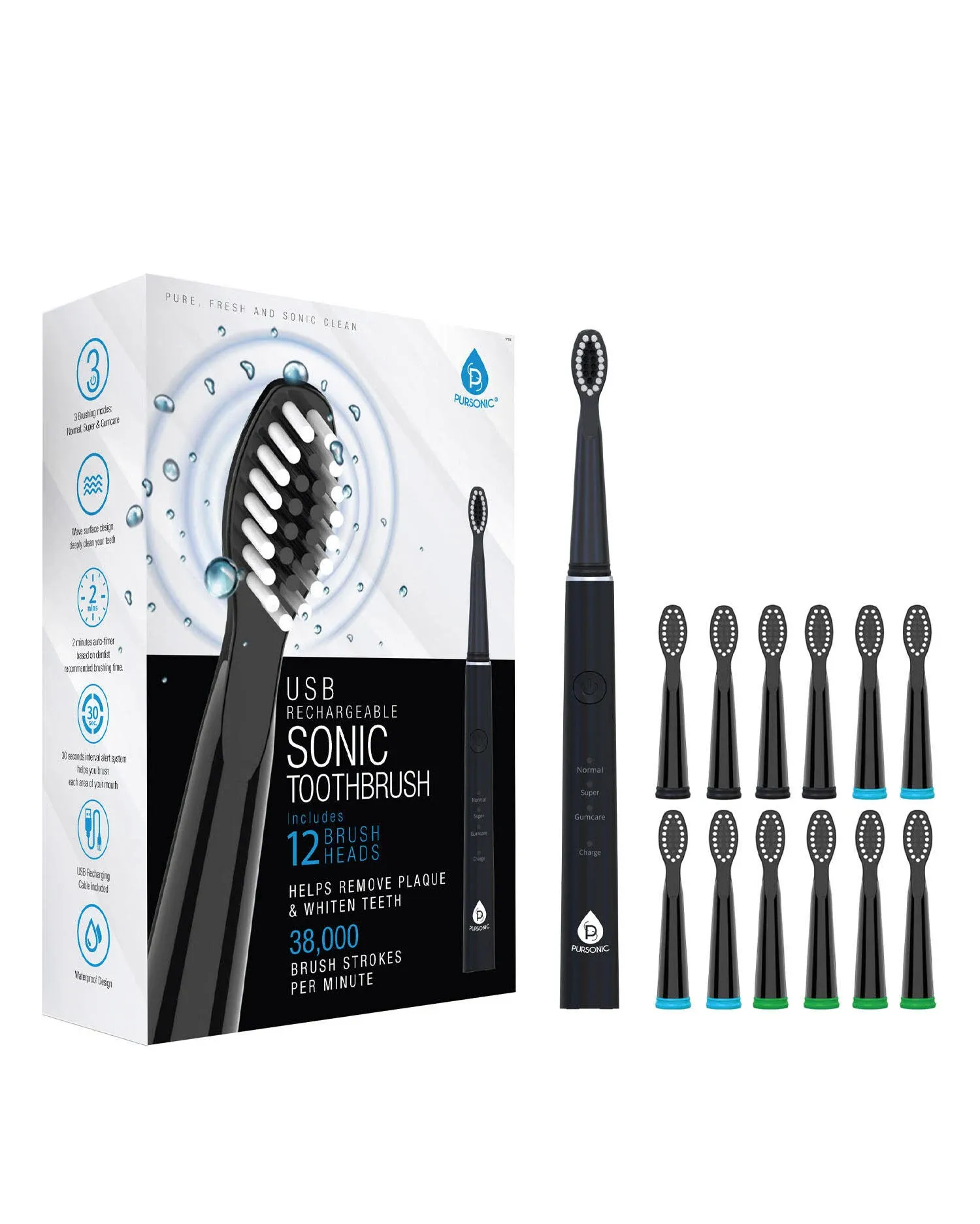 Pursonic USB Rechargeable Sonic Toothbrush