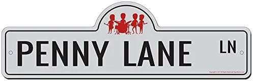 SignMission P-618 Penny Lane 18 x 6 in. Penny Lane Street Sign