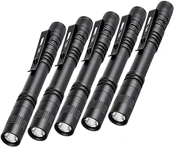 Pen Flashlight, 5pcs Pen Light with Clip Mini Medical Penlight