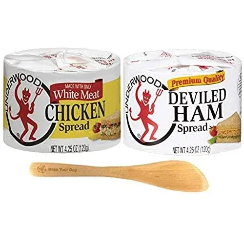 Underwood Chicken Spread and Deviled Ham Spread, 4.25oz Pack of 6 - with MYD ...