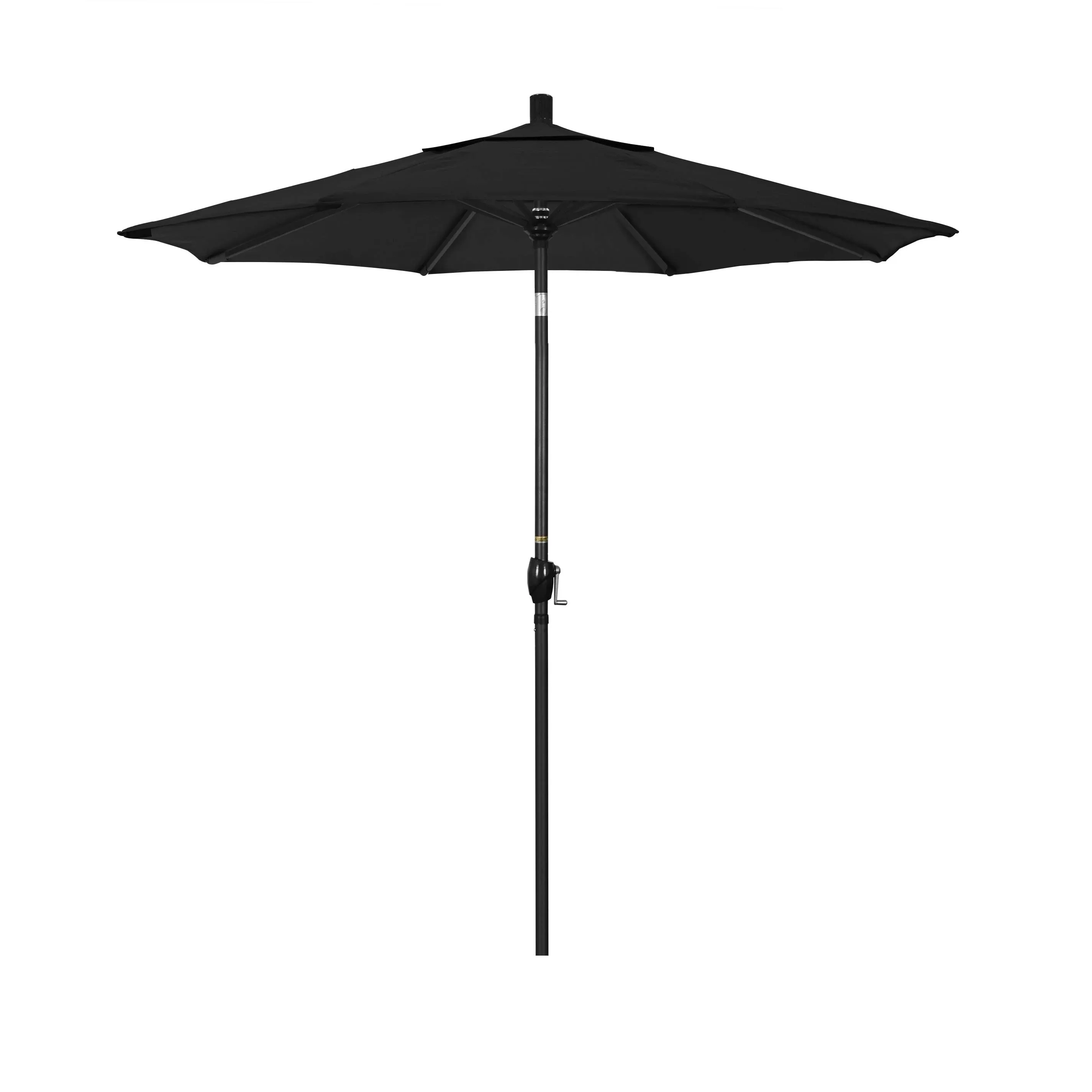 California Umbrella GSPT758302-5408 7.5 ft. Aluminum Market Umbrella Push Tilt M Black-Sunbrella-Black