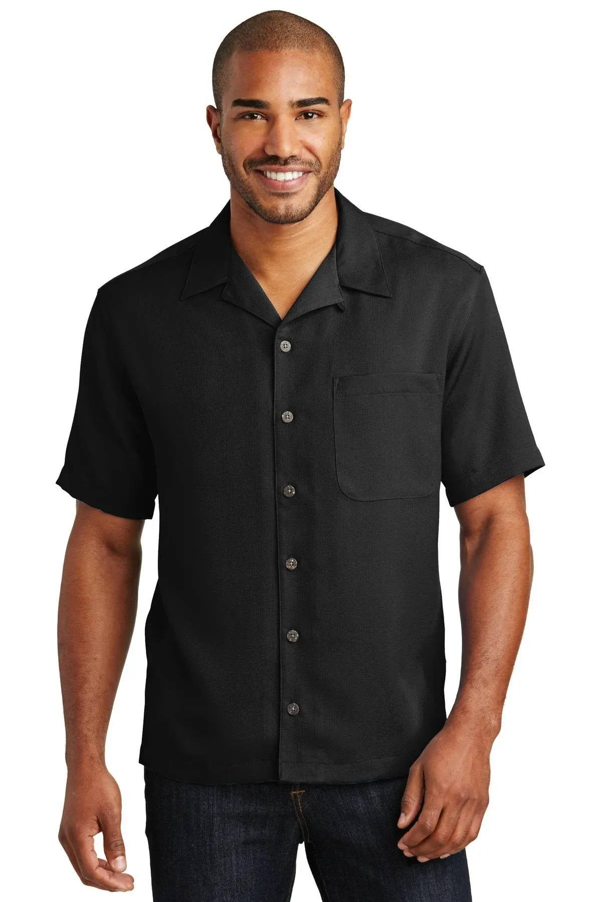 Port Authority S535 Easy Care Camp Shirt - Black - L