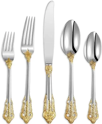 KEAWELL Luxury 20 Pieces 18/10 Stainless Steel Flatware set, Service for 4, s...