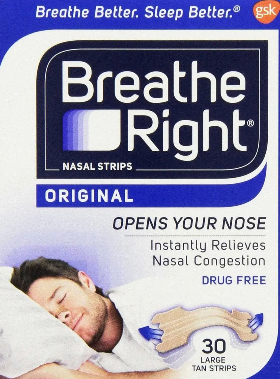 Nasal Strips, Large, Tan, 30 Strips