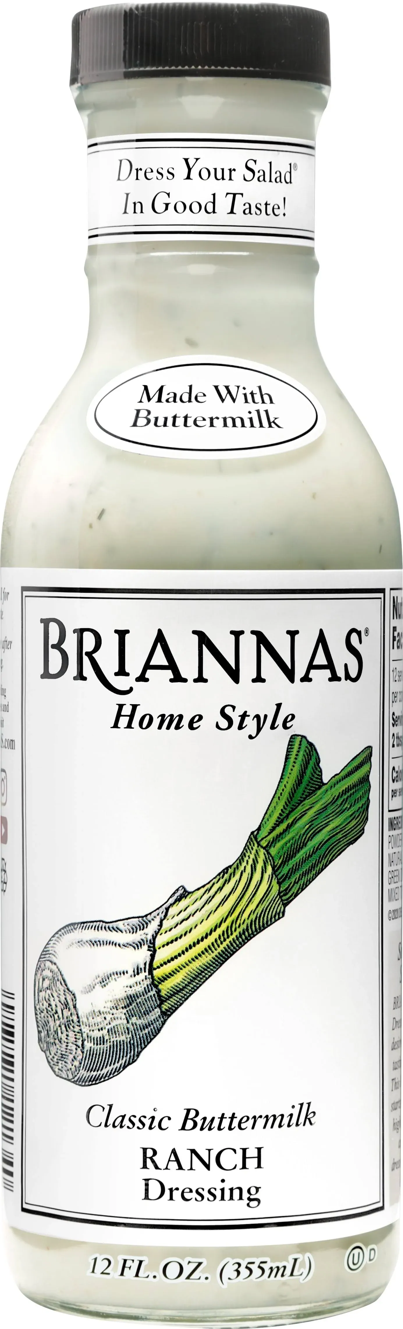 Briannas Dressing, Classic Buttermilk, Home Style, Ranch - 12 fl oz