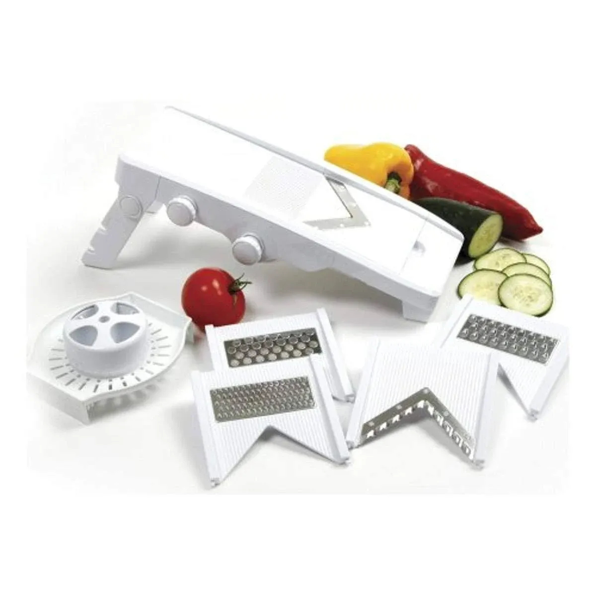 Norpro V-Slicer Grater Mandoline with Safety Guard Holder, One Size, White