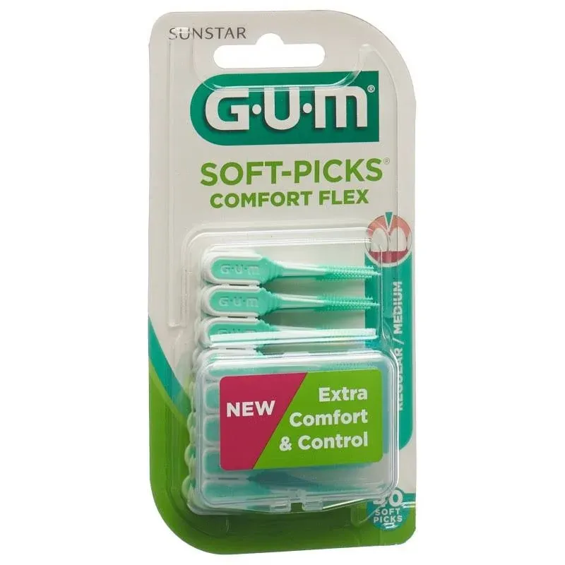 GUM Soft-Picks Comfort Flex, Easy to Use Dental Picks for Teeth Cleaning and Gum Health, Disposable Interdental Brushes with Convenient Carry Case, Dentist Recommended Dental Floss Picks, 80ctGUM Soft-Picks Comfort Flex, Easy to Use Dental Picks for…