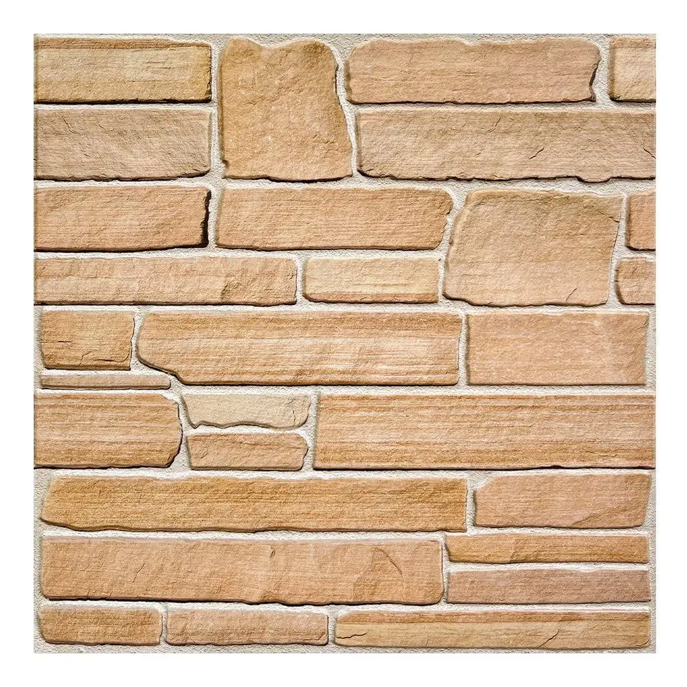 3D Yellow Stone Peel and Stick Wall Tile