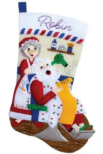 MerryStockings Toymaker Santa Felt Christmas Stocking Kit