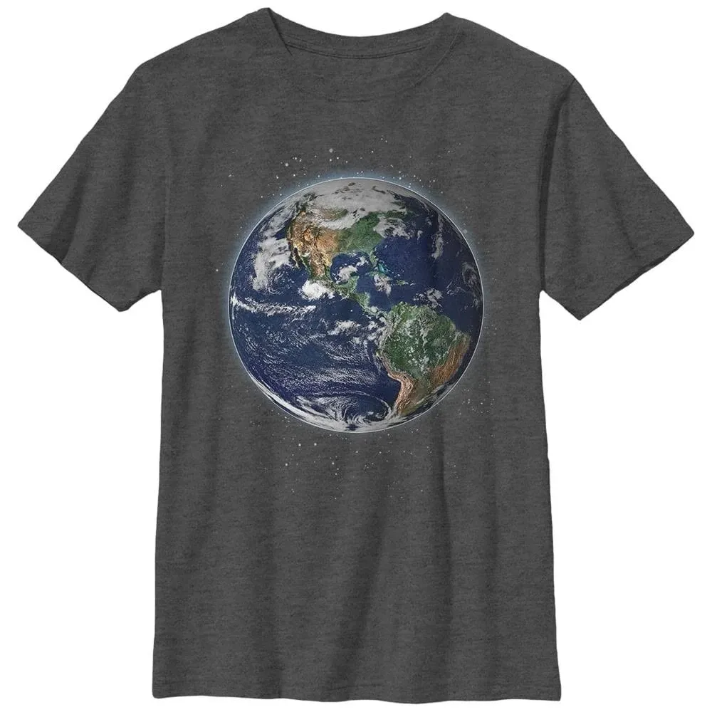 Boy's Lost Gods Planet Earth T-Shirt - Charcoal Heather - Small