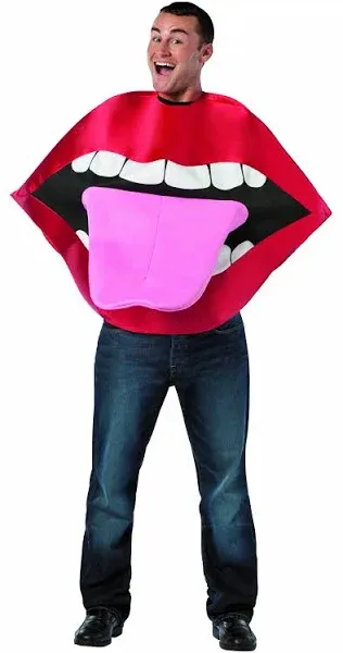 Red Lips & Tongue Costume | Adult Costume | Rasta Imposta