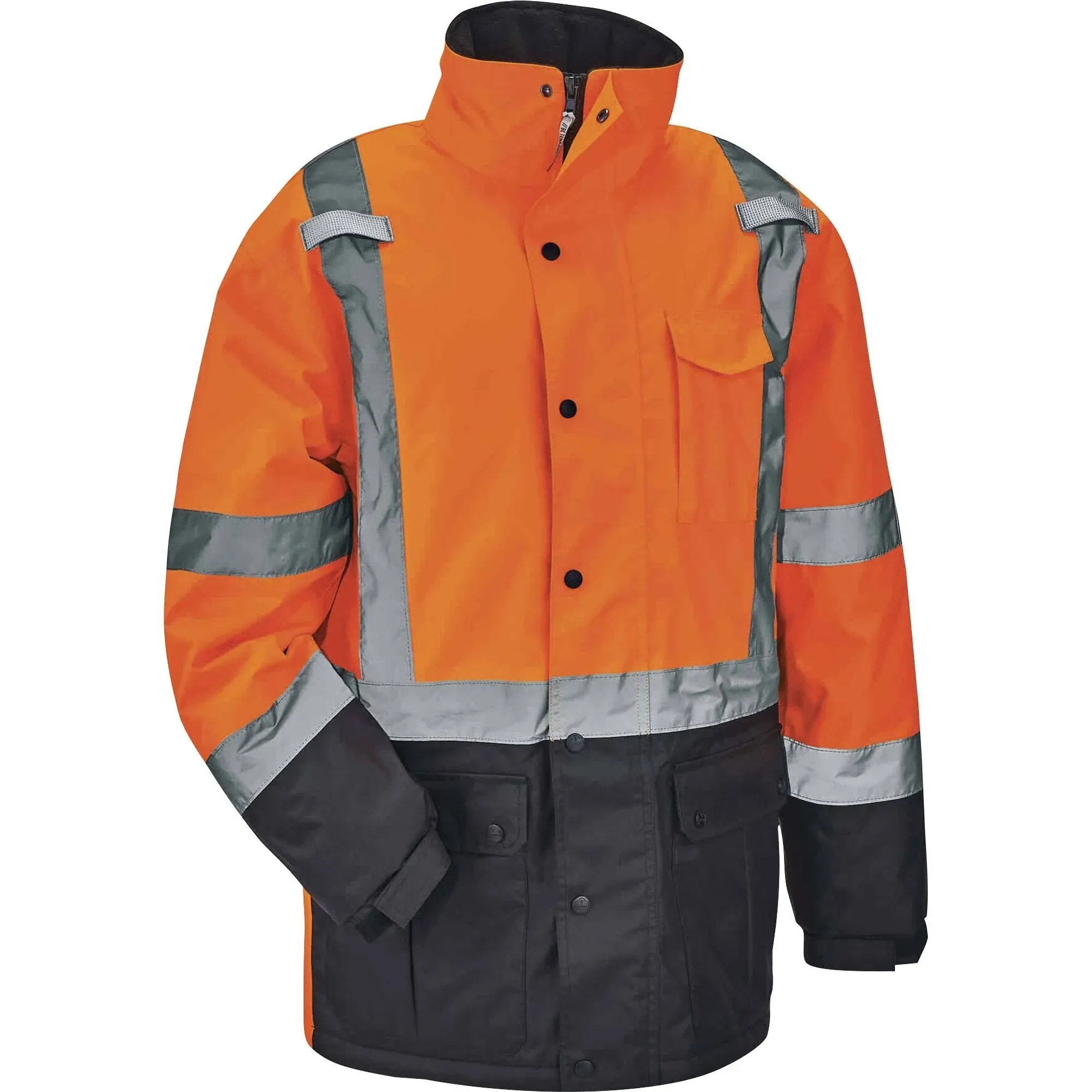 GloWear 8384 Class 3 Hi-Vis Quilted Thermal Parka, 3X-Large, Orange