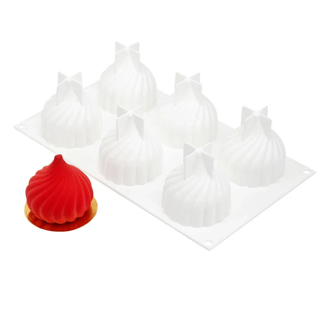 Restaurantware Pastry Tek Silicone Spiral Baking Mold - 6-Compartment - 10 Count ...