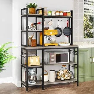 Kitchen Baker's Rack, 5-Tier Utility Storage Shelf with Hutch