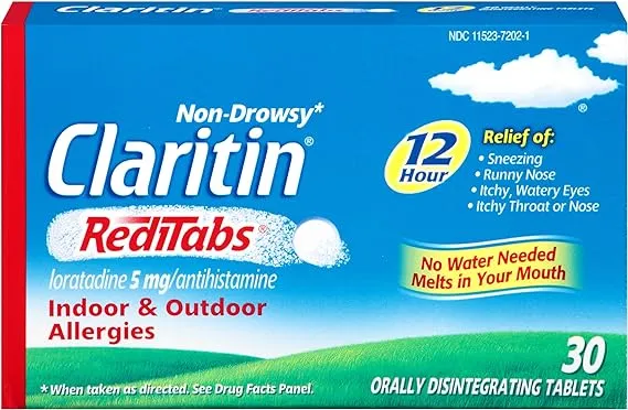 Claritin RediTabs Non-Drowsy Allergy Relief Orally Disintegrating Tablets 30 ct Box